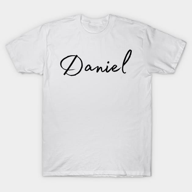 Daniel Name Calligraphy T-Shirt by Word Minimalism